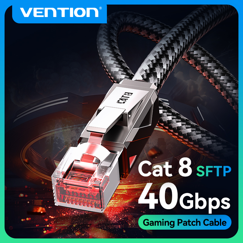 Gaming Console Cabinet - Cavo Ethernet Vention Cat8 40Gbps 2000MHz