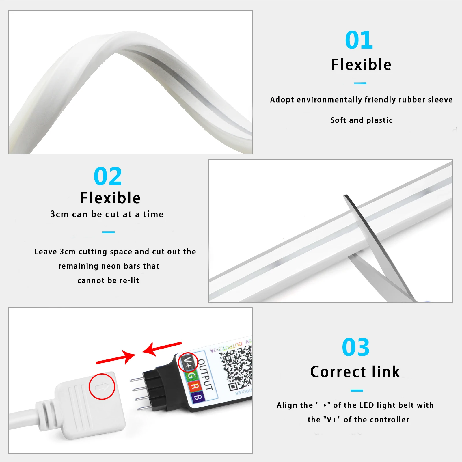1-5m RGB LED Neon Strip Light  - Led Gaming Light Strip recensione e prezzo